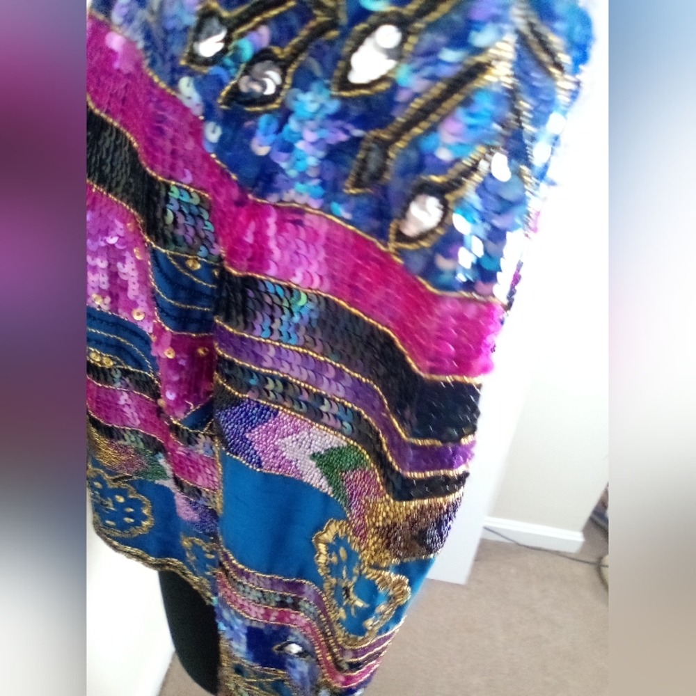 PAPËLL BOUTIQUE EVENING Women's Multicolor Embellished Blazer Size Small - Picture 9 of 10